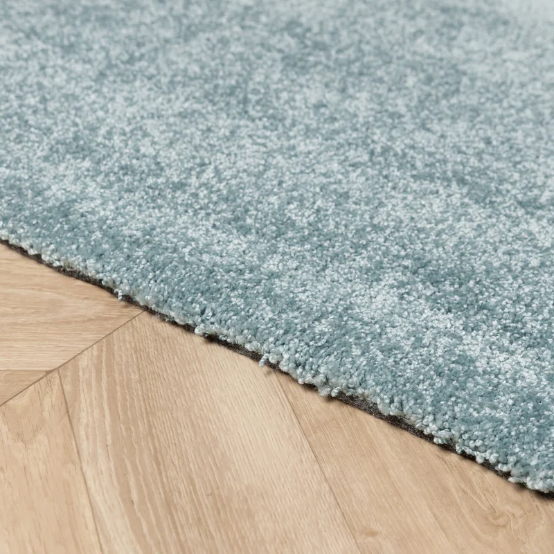 Waschbarer Teppich Rund - Clean Hellblau