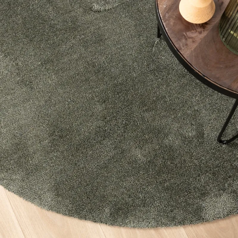 Waschbarer Teppich Rund - Clean Grün