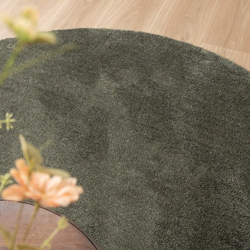 Waschbarer Teppich Rund - Clean Grün