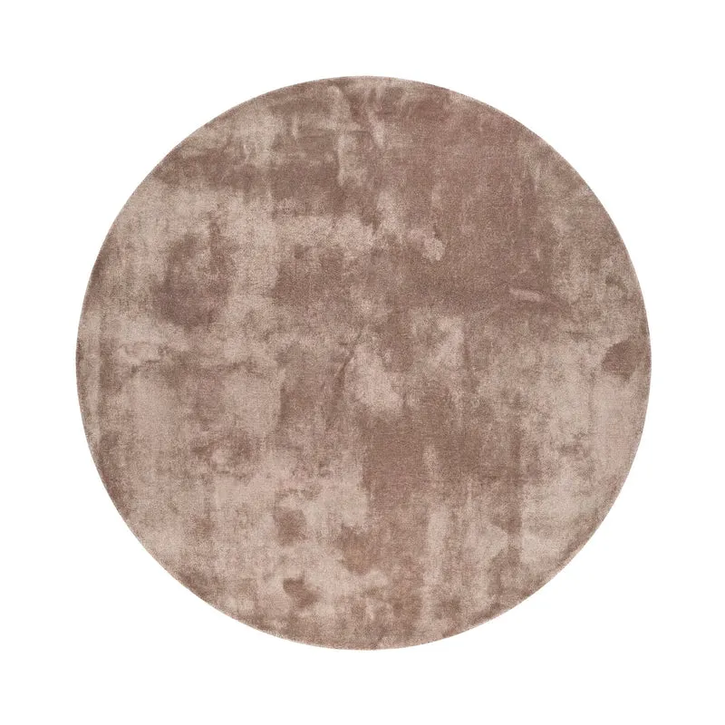 Waschbarer Teppich Rund - Clean Braun