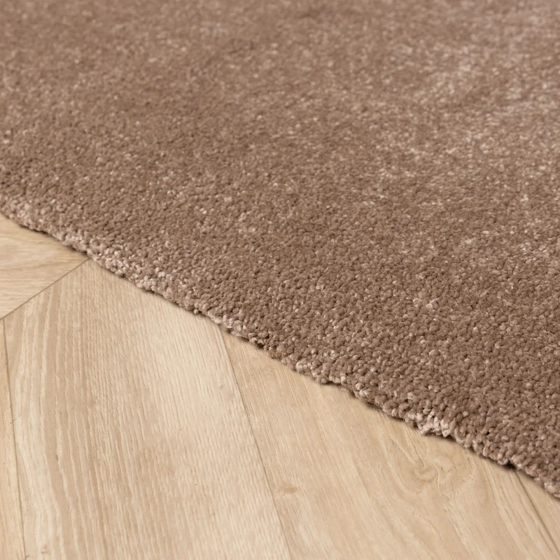 Waschbarer Teppich Rund - Clean Braun