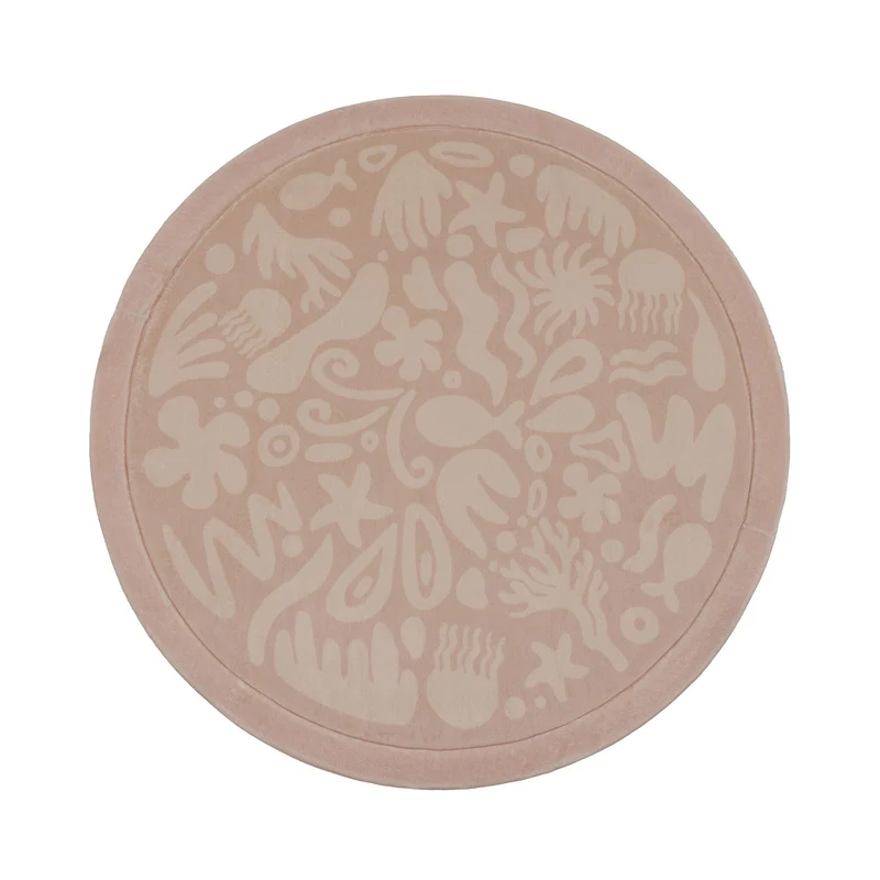 Waschbare Spielmatte Rund - Flo Rosa