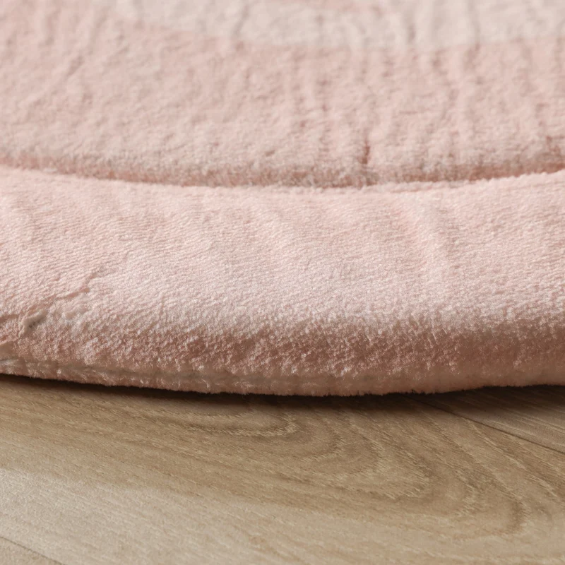 Waschbare Spielmatte Rund - Flo Rosa