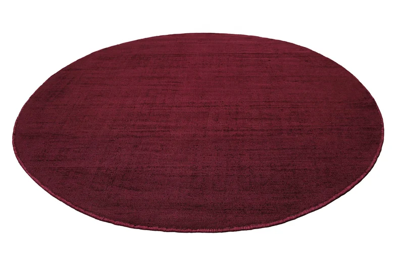 Esprit Kurzflor Teppich Rund Bordeaux Rot "Gil"