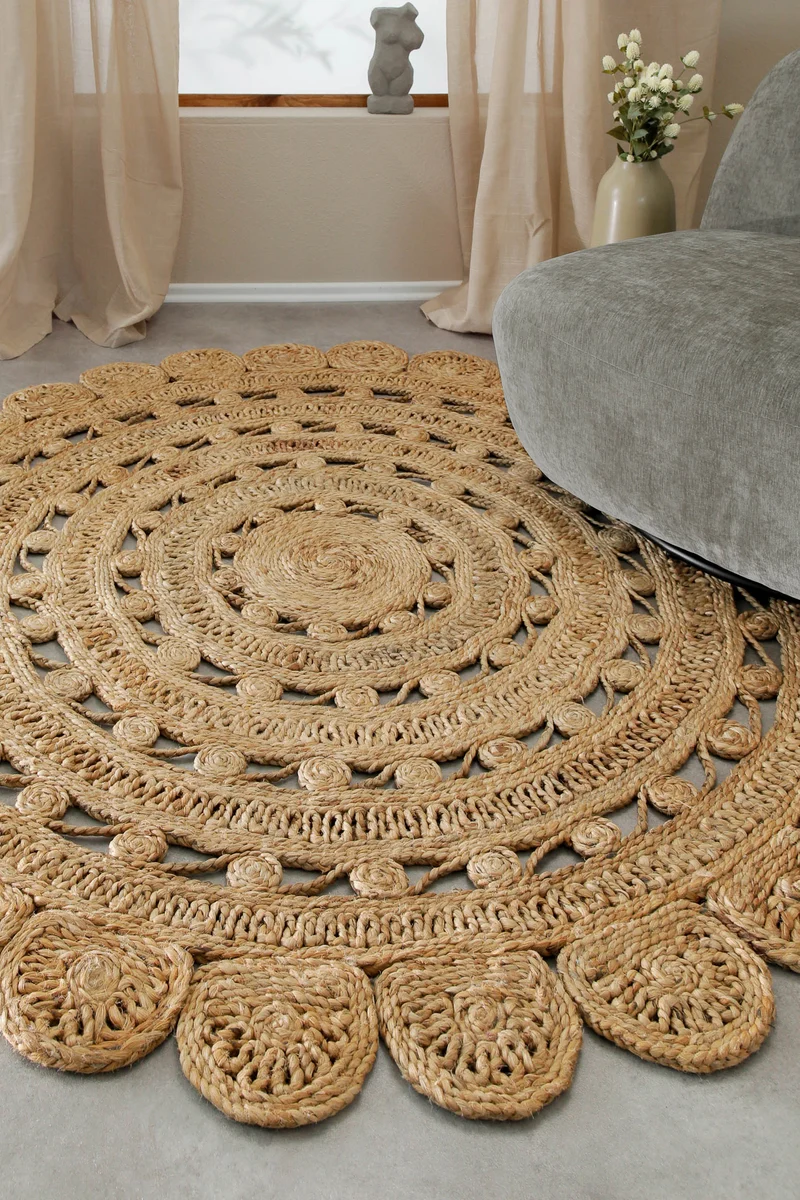 "Bloom" Jute-Teppich – schwer, handgefertigt, hochwertig