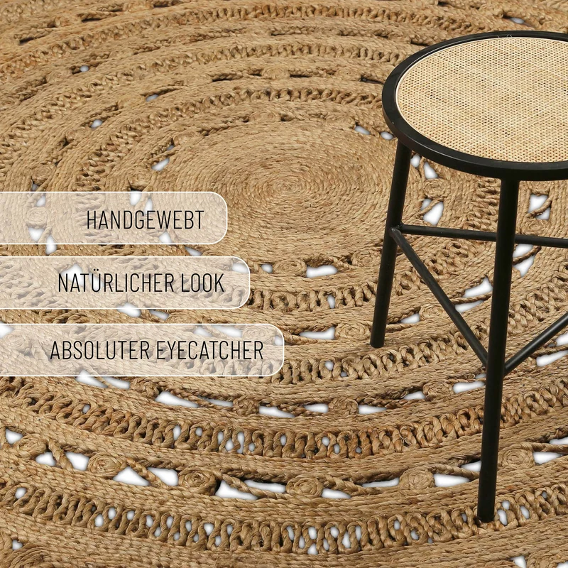"Bloom" Jute-Teppich – schwer, handgefertigt, hochwertig