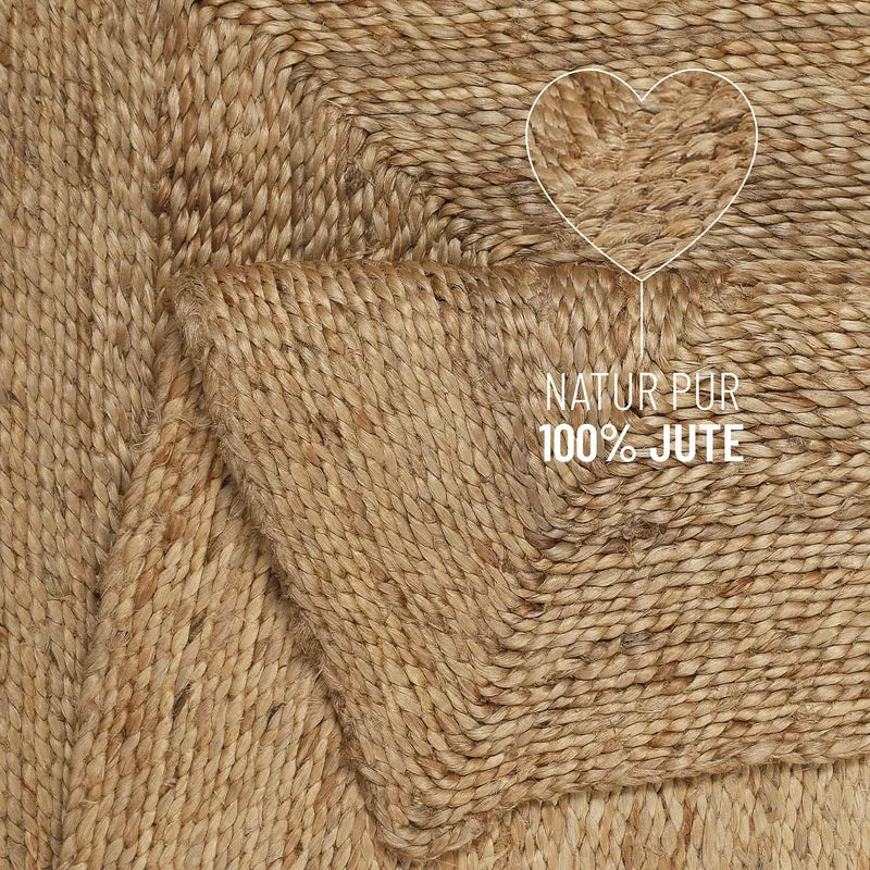"Collins" Jute-Teppich – schwer, klar, handgewebt
