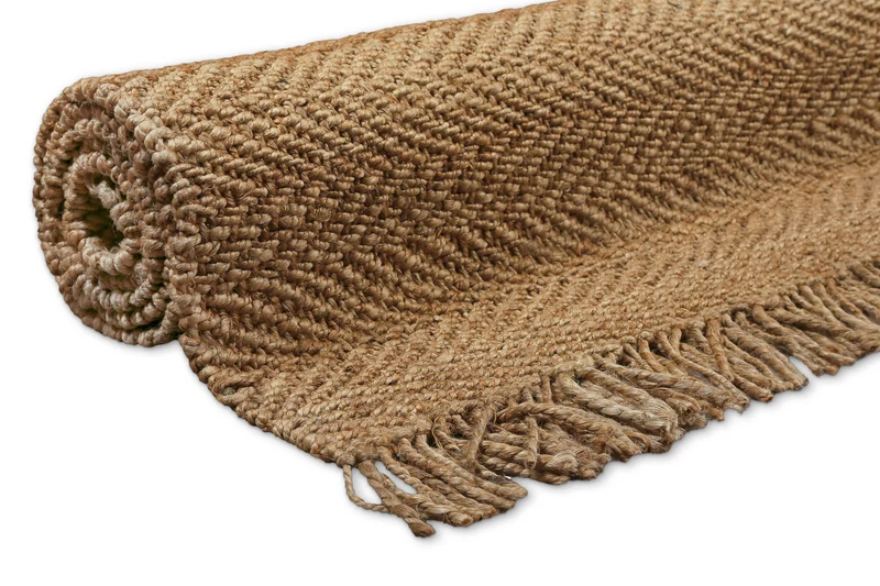 "Dhurry" Jute-Teppich – handgewebt, schwer, strukturiert