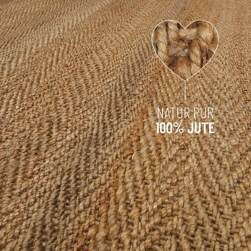 "Dhurry" Jute-Teppich – handgewebt, schwer, strukturiert