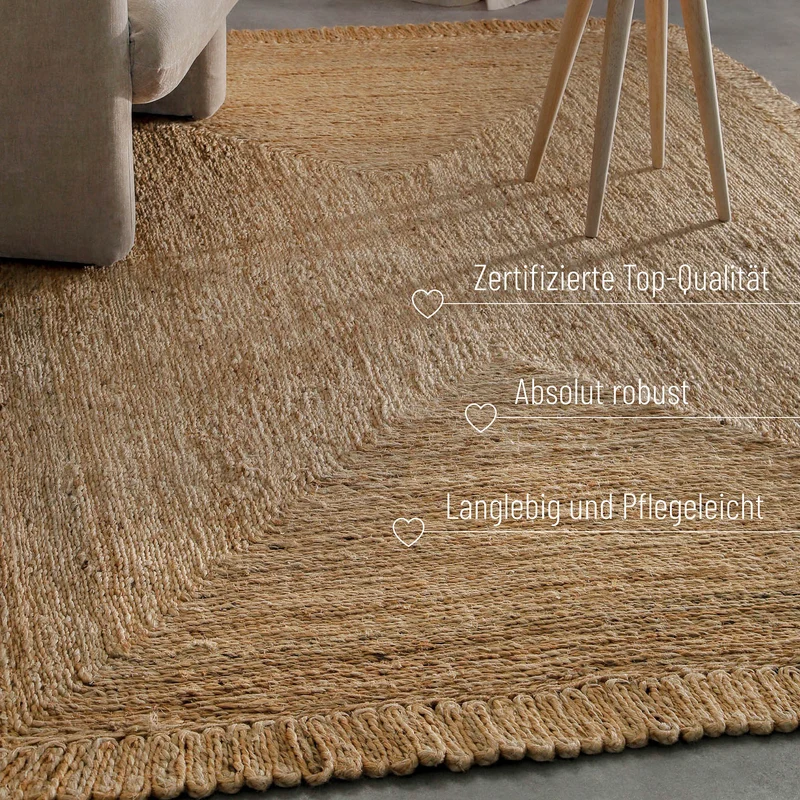 "June" Jute Teppich - handgewebt & schwer