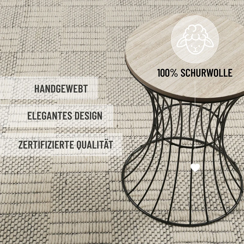 Wollteppich Creme Weiß "Lani" WECONhome