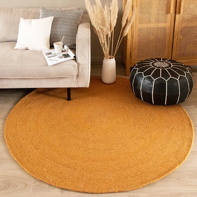 Wollteppich Rund - Wise Gelb Orange 378