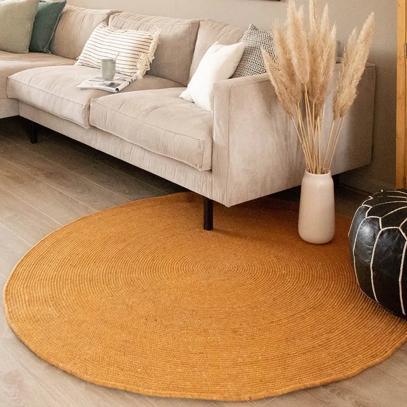 Wollteppich Rund - Wise Gelb Orange 378