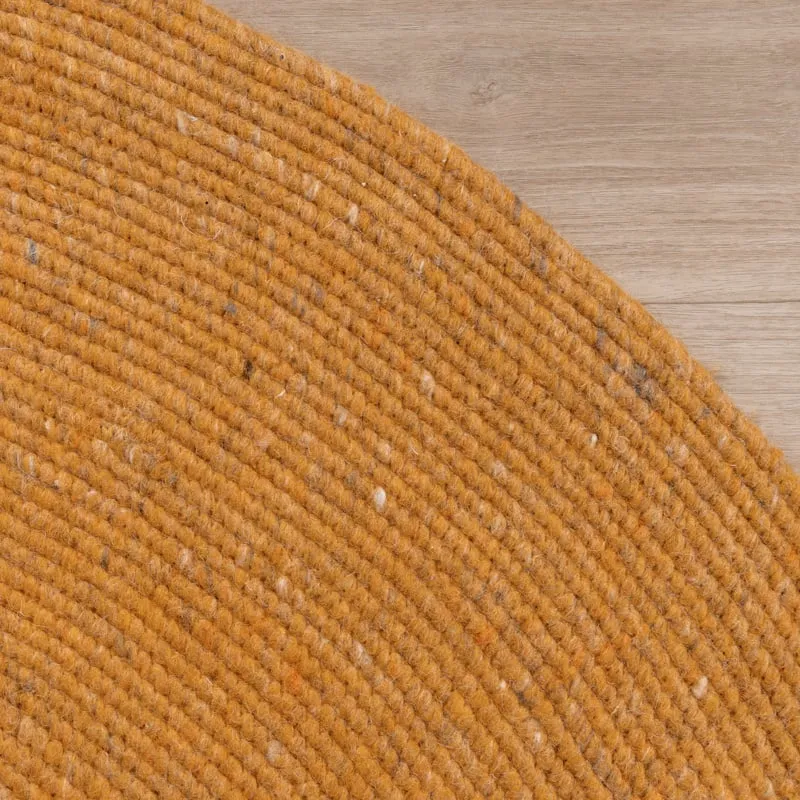 Wollteppich Rund - Wise Gelb Orange 378