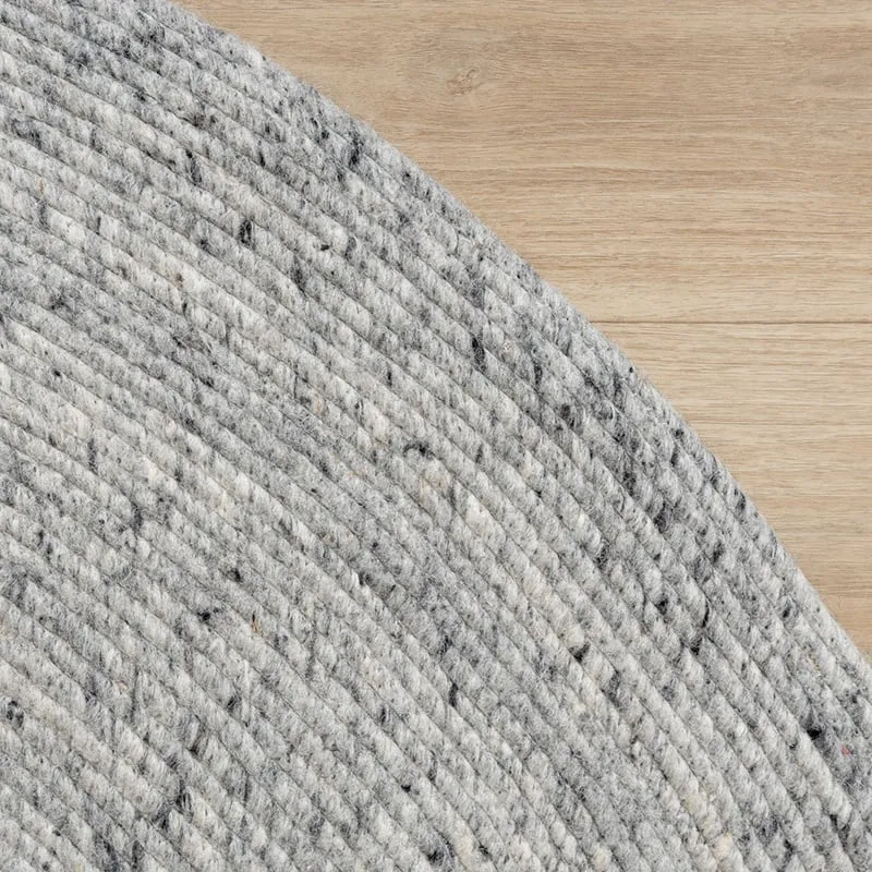 Wollteppich Rund - Wise Grau Weiß 609