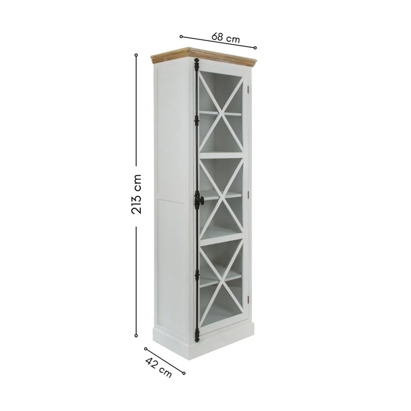 Großer Vitrinenschrank "Theresia" mit Querstreben