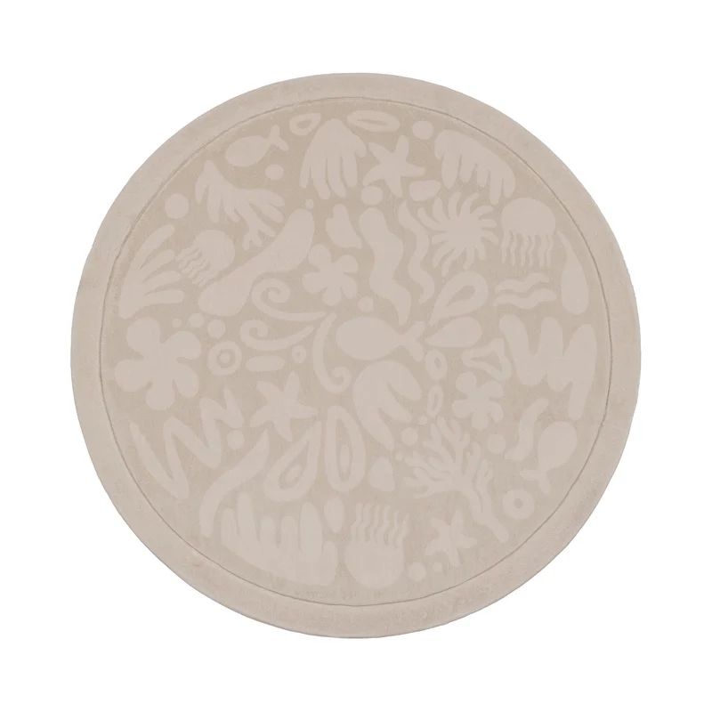 Waschbare Spielmatte Rund - Flo Beige