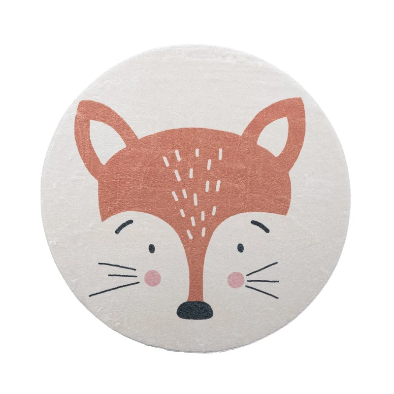 Waschbarer Spielteppich Rund - Sammy Fox Orange