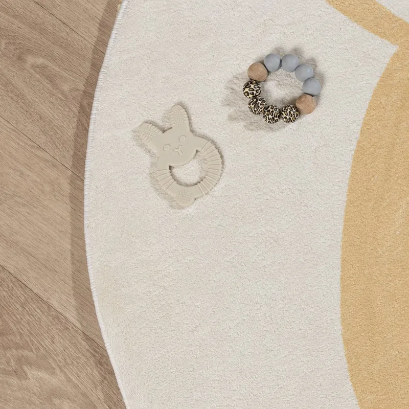 Waschbarer Spielteppich Rund - Sammy Giraffe Gelb