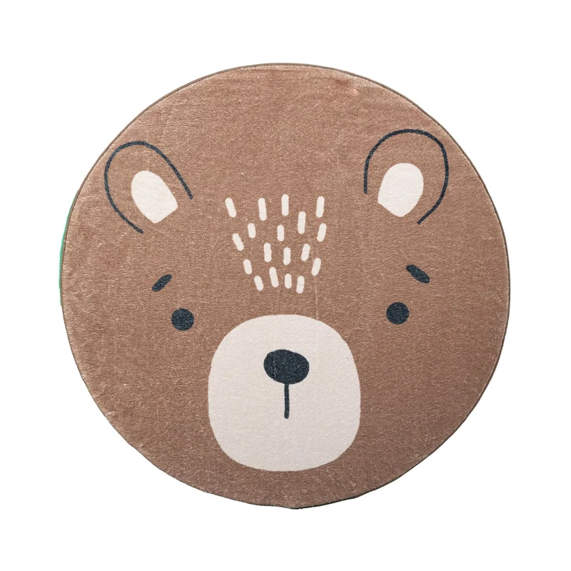 Waschbarer Spielteppich Rund - Sammy Bear Braun