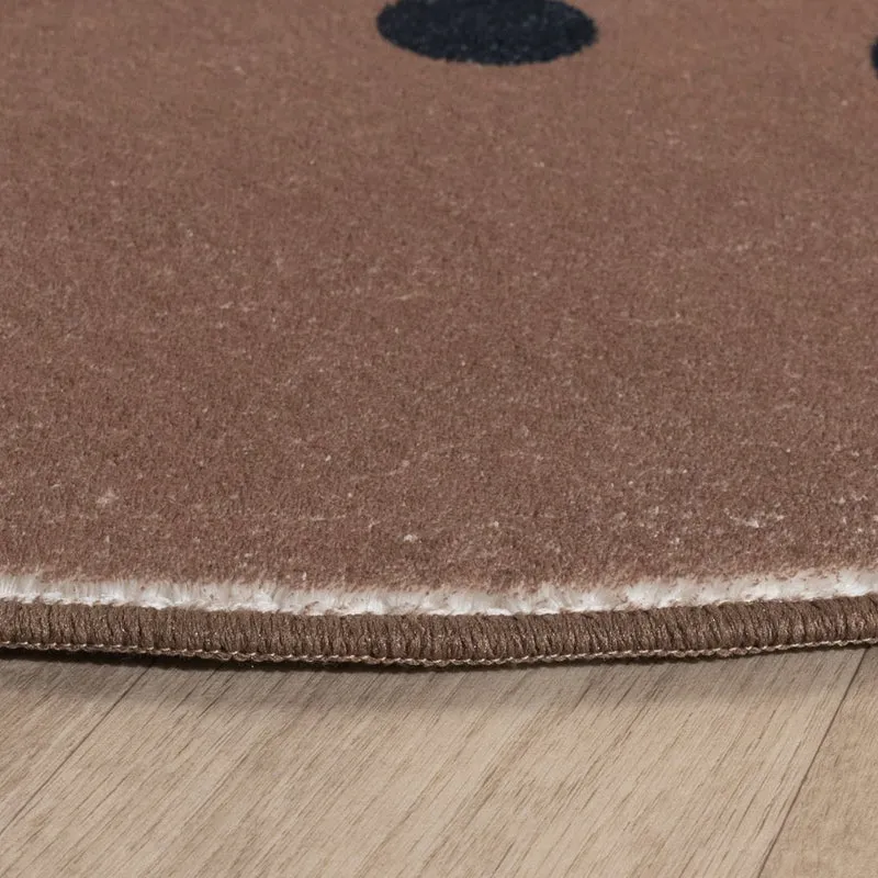 Waschbarer Spielteppich Rund - Sammy Bear Braun