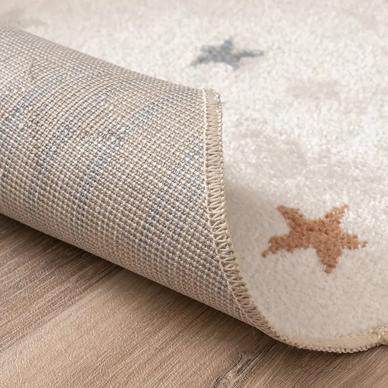 Waschbarer Kinderteppich Rund - Ravi Stars Bunt