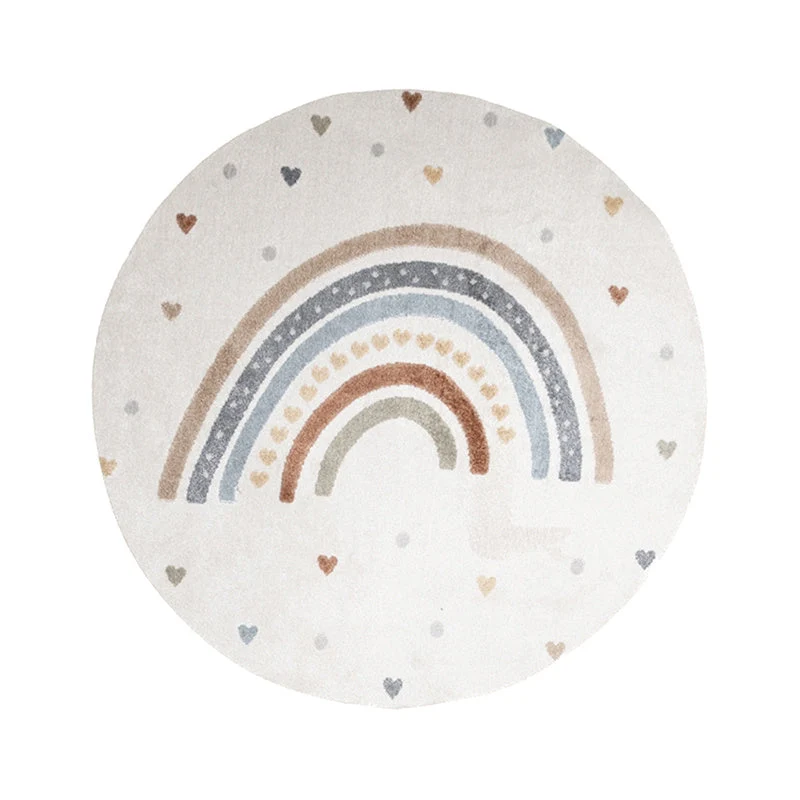 Waschbarer Kinderteppich Rund - Ravi Rainbow Bunt