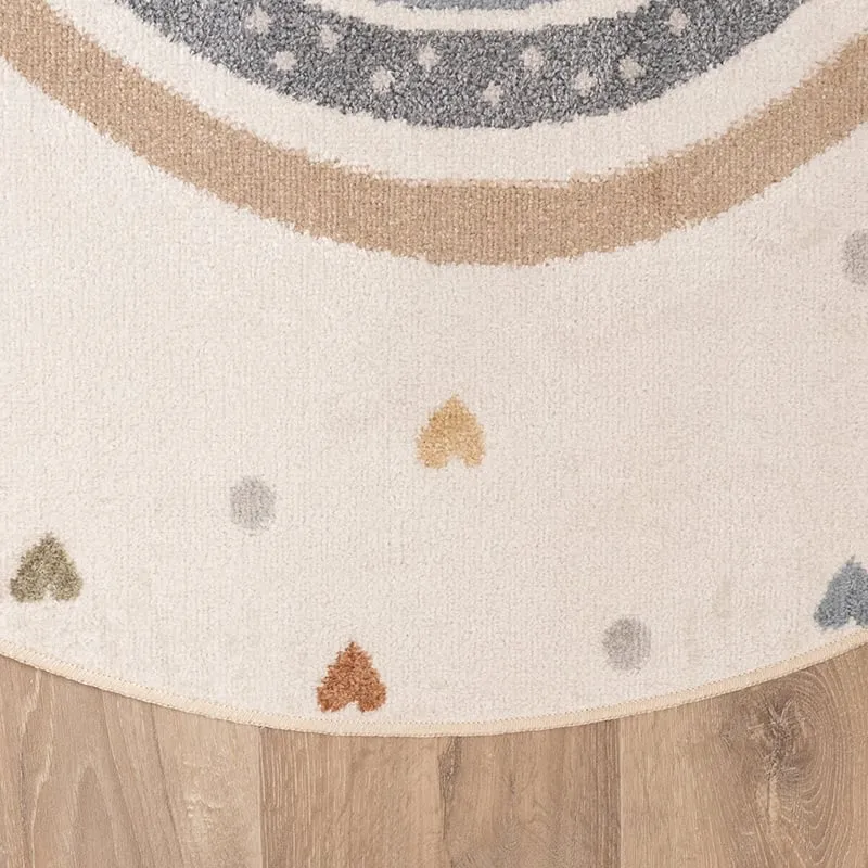 Waschbarer Kinderteppich Rund - Ravi Rainbow Bunt