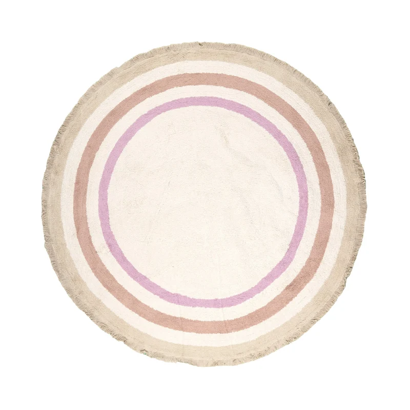 Waschbarer Kinderteppich Rund - Milo Rosa