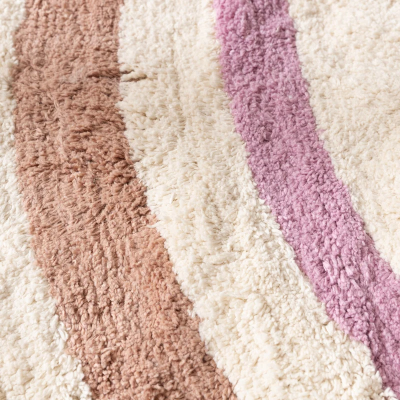 Waschbarer Kinderteppich Rund - Milo Rosa