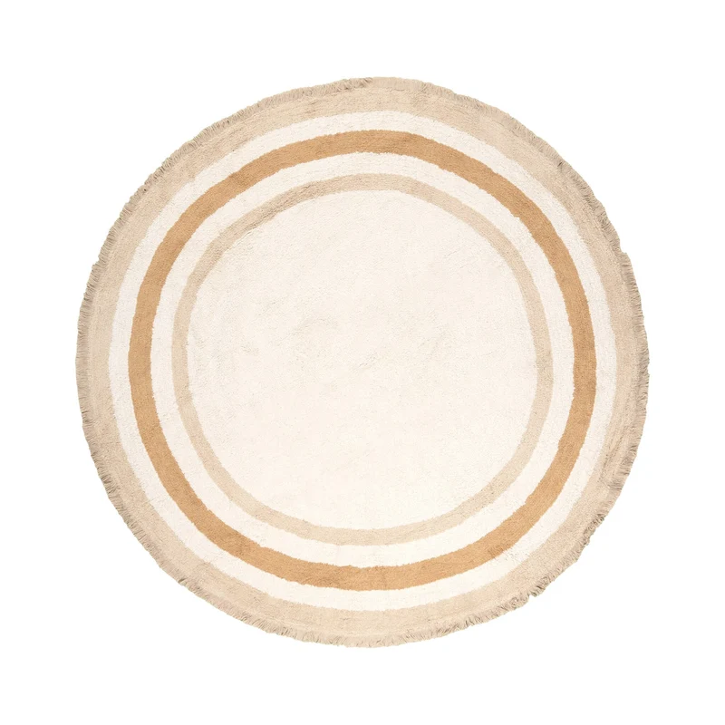 Waschbarer Kinderteppich Rund - Milo Beige