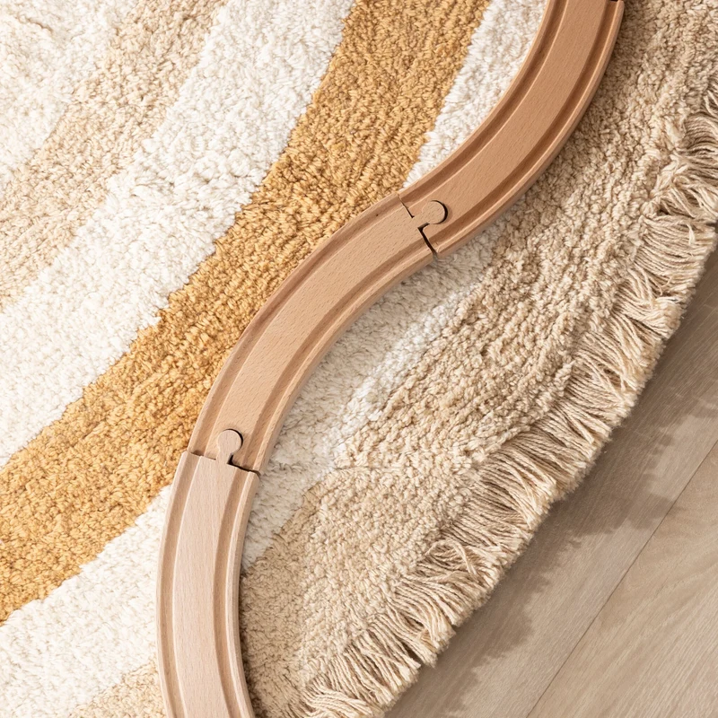 Waschbarer Kinderteppich Rund - Milo Beige
