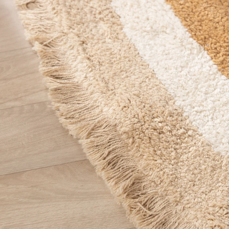 Waschbarer Kinderteppich Rund - Milo Beige