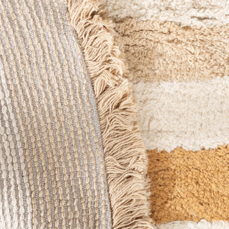 Waschbarer Kinderteppich Rund - Milo Beige