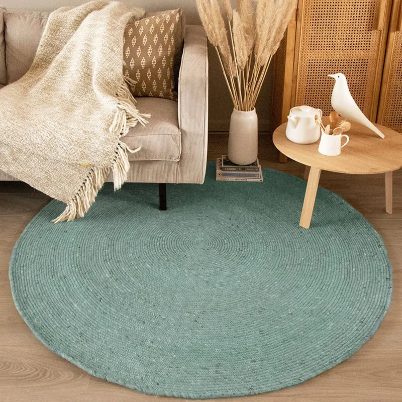 Wollteppich Rund - Wise Blau 364