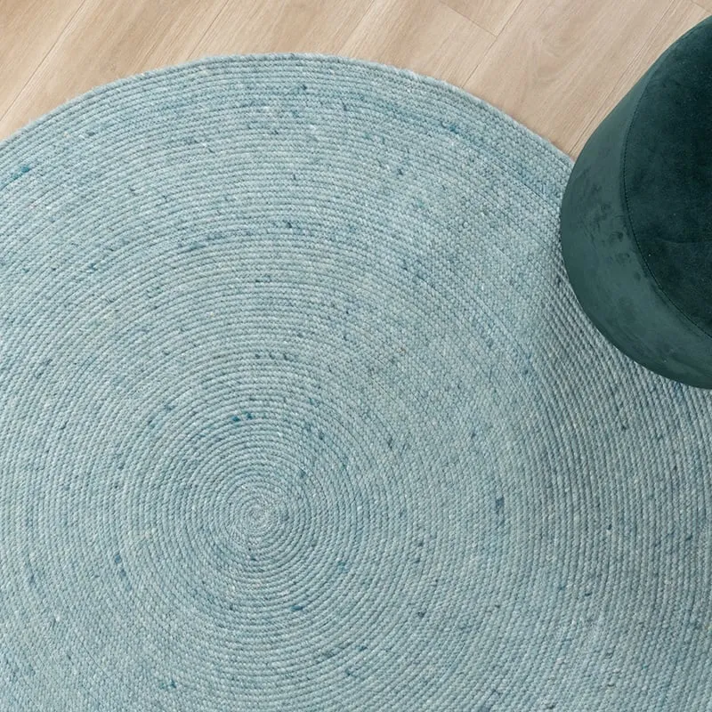Wollteppich Rund - Wise Blau 364