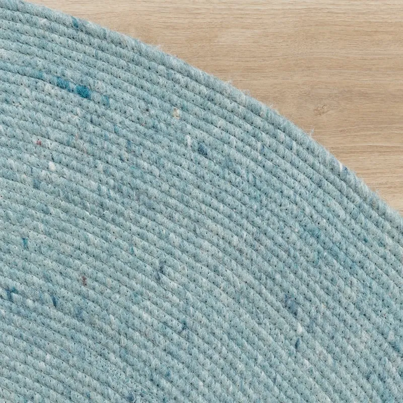 Wollteppich Rund - Wise Blau 364