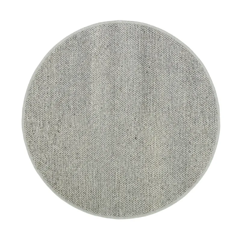 Wollteppich Rund - Twist Grau