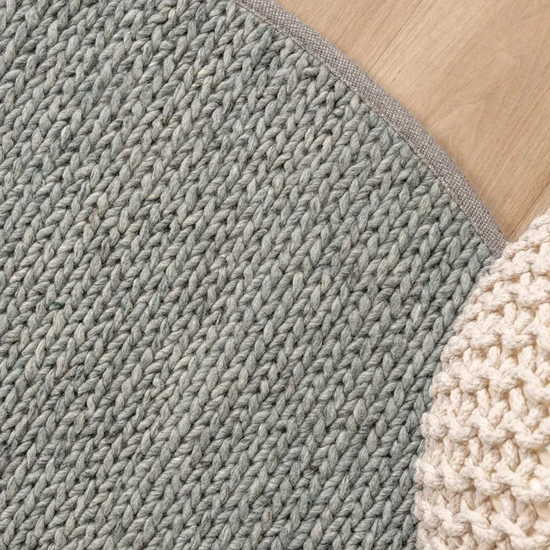 Wollteppich Rund - Twist Grün