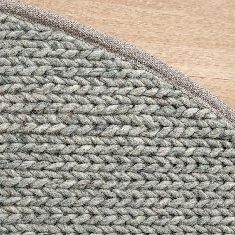 Wollteppich Rund - Twist Grün