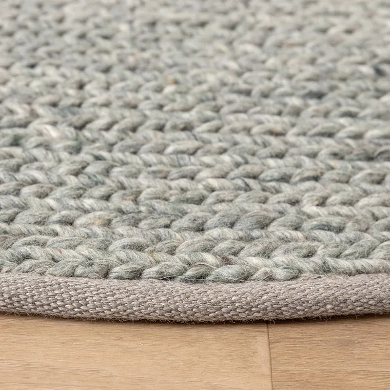 Wollteppich Rund - Twist Grün