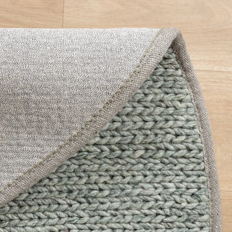 Wollteppich Rund - Twist Grün