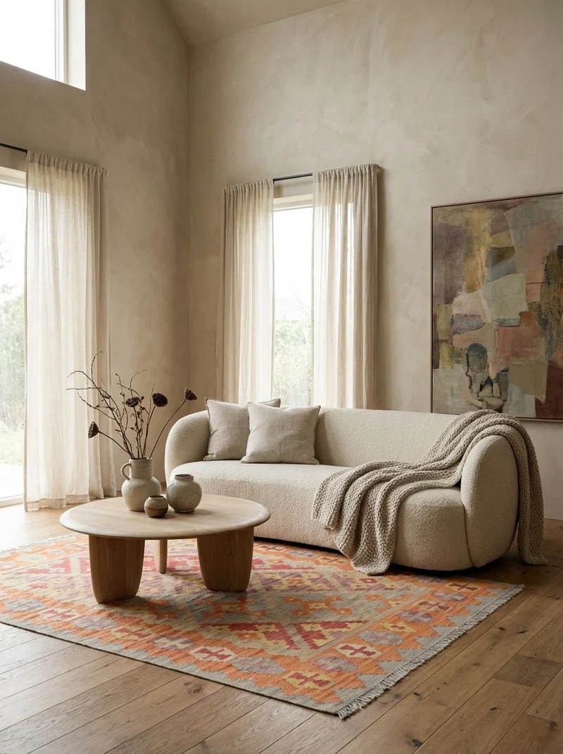 Kelim Gashgai · Handgewebt – Beige, 170x129 cm