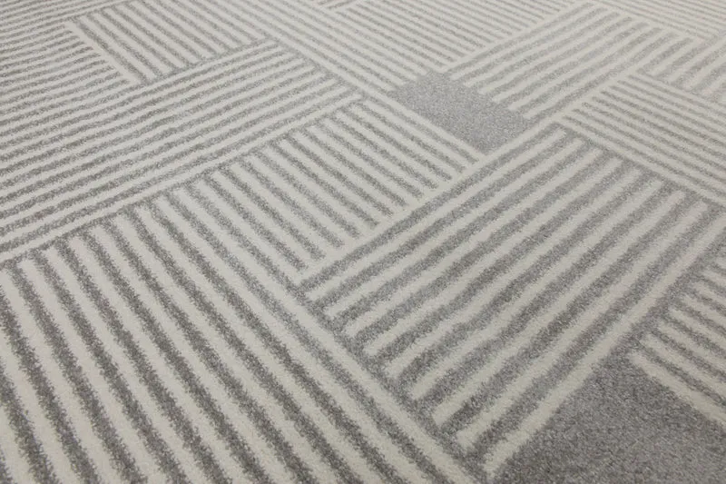160x230 Teppich Wohnzimmer Beige Grau Streifen
