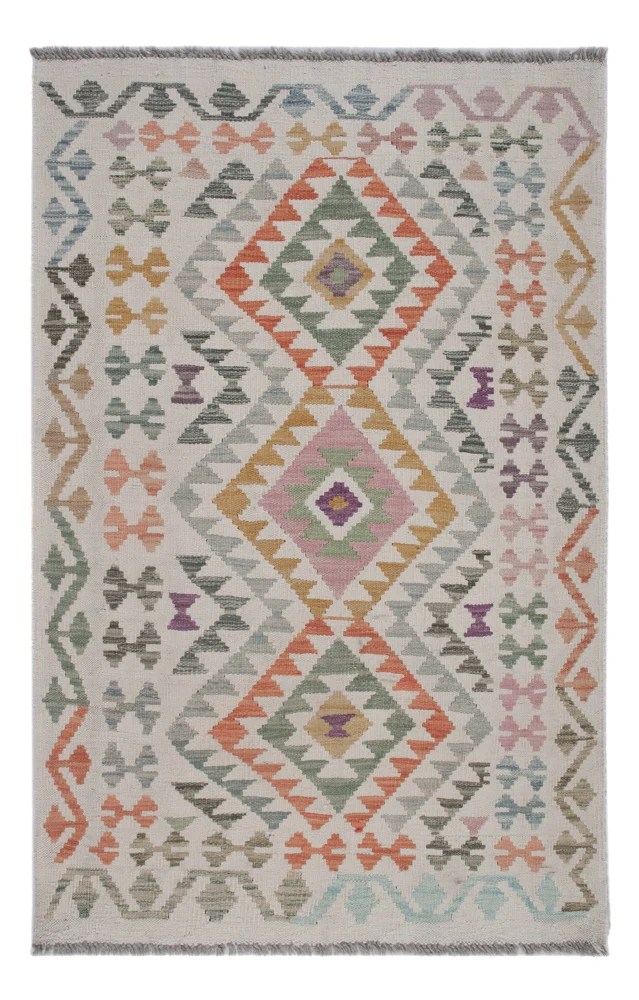 Kelim Maimene Teppich 87x134cm - mehrfarbig