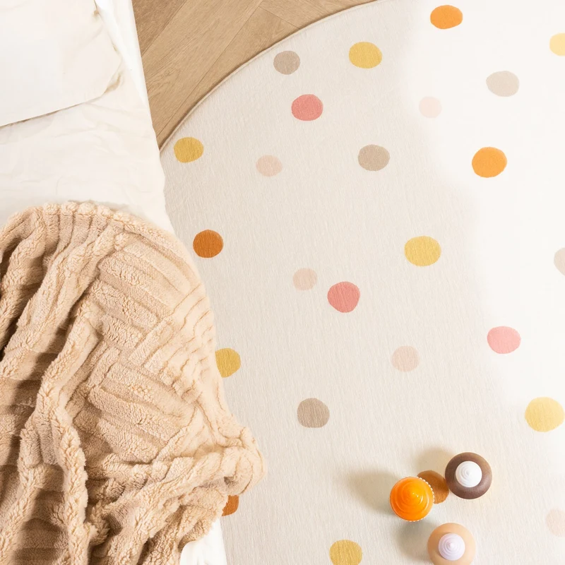 Waschbarer Kinderteppich Rund - Evi Confetti Bunt