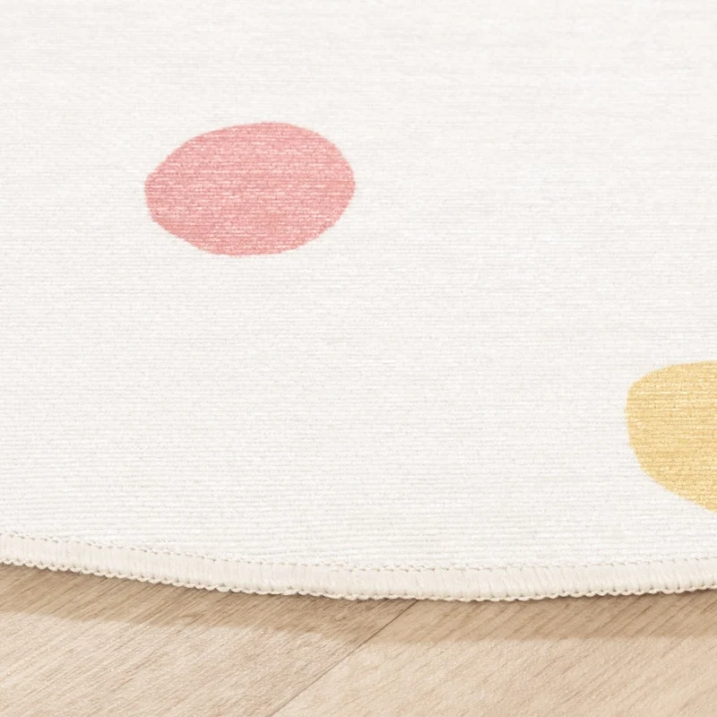 Waschbarer Kinderteppich Rund - Evi Confetti Bunt