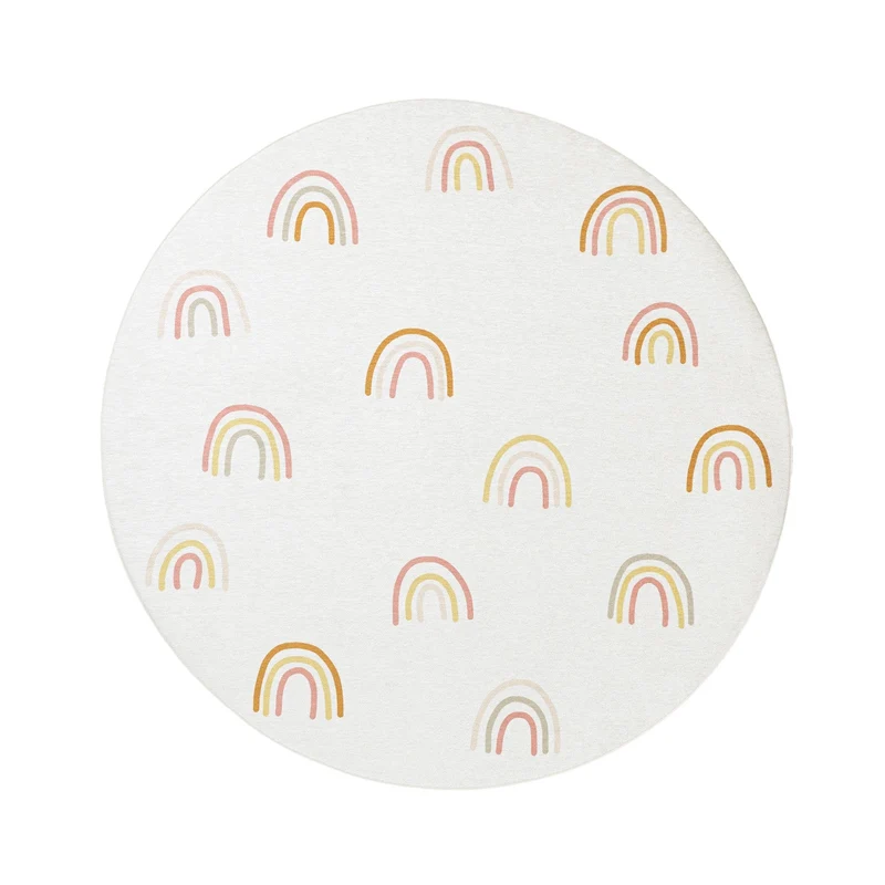 Waschbarer Kinderteppich Rund - Evi Rainbow Bunt