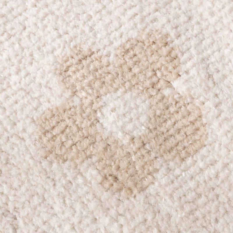 Waschbarer Kinderteppich Rund - Moos Flower Creme