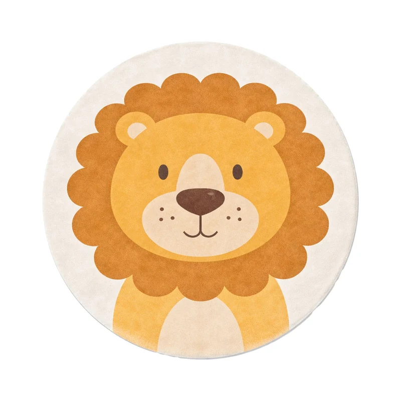 Waschbarer Spielteppich Rund - Sammy Lion Braun
